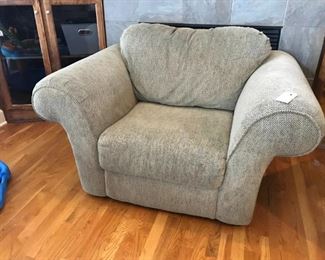 Light taupe chair and loveseat