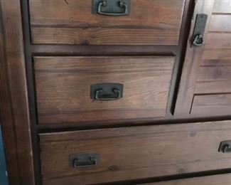 Rustic dresser with 5 drawers and a cabinet