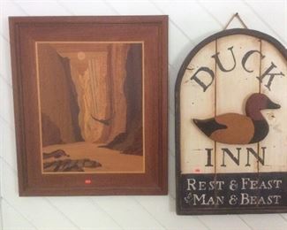 Wood  reproduction signs and carvings