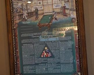 Game room Decoration. Billiard Art.