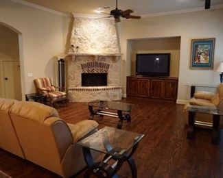 Living Room Overview. Flatscreen TV.