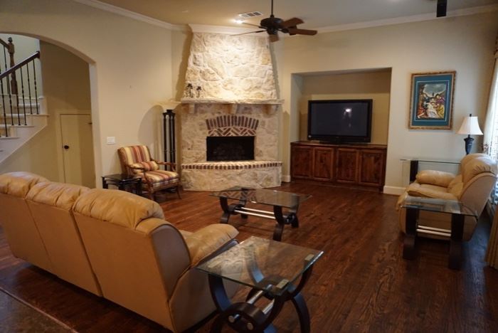Living Room Overview. Flatscreen TV.