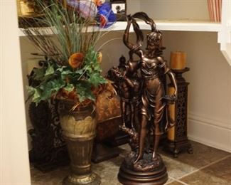 Decorative Figurine, Vases, and Candle Stands.