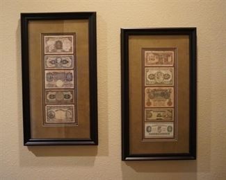 Framed Foreign Currency.
