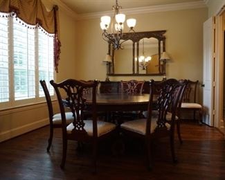 Dinning Room Furniture. Large Mirror. Lamps.