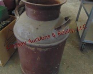 141 Vintage metal milk can