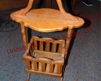 268 Wood hand built side table