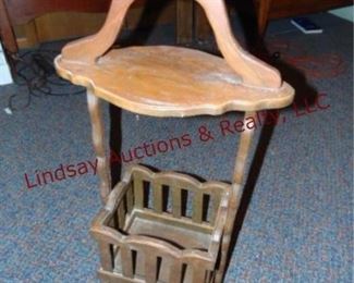 367 Wood hand built side table