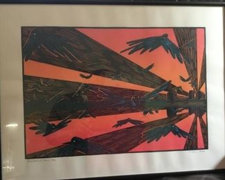 Crackles at Dawn, 16/40 Lithograph, Artist: T. Farr 2000 