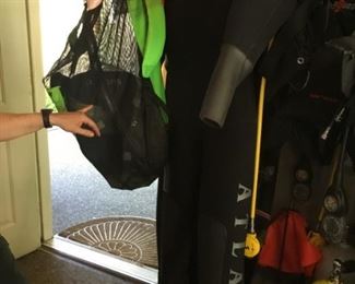 2 Neoprene Dry Suits/ Hard boots (sized for 6'3" and 5'7")