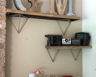 Vintage Tin Toys that work, Polaroid Cameras, Wall Initials