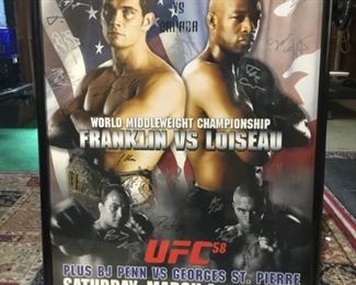 Sports Memoribillia - 2006 UFC 58 Poster Signed, UFC 58 Video, UFC 58 Tickets,  and UFC 58 Program book.