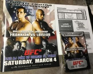 Sports Memoribillia:  2006 UFC 58 Program book, UFC 58 Tickets, UFC 58 Video.
