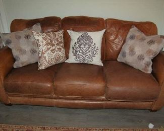 Brown leather sofa by Lane