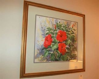Watercolor "Hibiscus" by Jim Gray