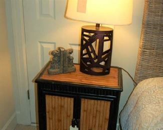 Rattan and wood cabinet 
