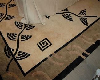 Contemporary black and beige rug