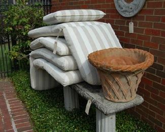 Outside cushions and pots
