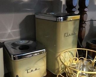 Vintage canister set yellow
