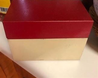 Old metal recipe box