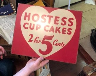 Metal Hostess cupcake sign