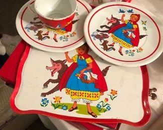 Vintage Little Red Riding Hood tray