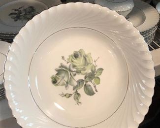 Gorgeous unique set of Bavarian/Germany China with green roses...very hard to find