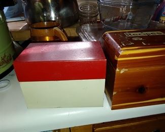 Vintage recipe boxes