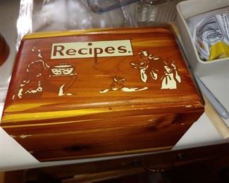 Lovely thick Cedar recipe box vintage South Carolina advertising