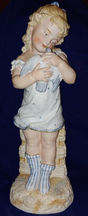 Beautiful bisque German figurines pair unfortunately the boy is damaged