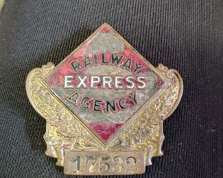 Railway Express agency badge Railroad