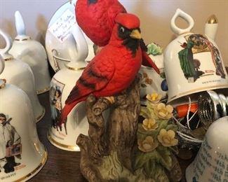 Lenox red birds in Hummel Bells