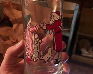 Vintage Christmas glasses out of the attic