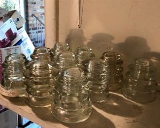 Great collection of all insulators clear purple green Etc