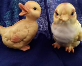 Beautiful Lefton duck and chicken figurines