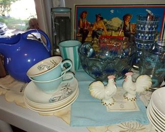 Beautiful mid-century modern turquoise dishes