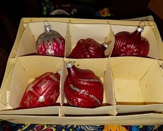 Vintage hand blown German Christmas ornaments