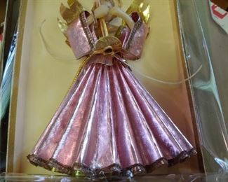 Gorgeous vintage pink angel tree topper Germany in original box
