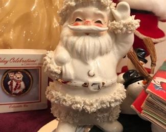 White spaghetti vintage porcelain Santa Claus
