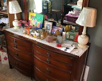 Mahogany dresser and mirror