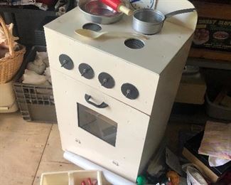 Love this homemade child's wooden stove