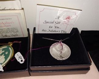 Sterling vintage Mother's Day pendants