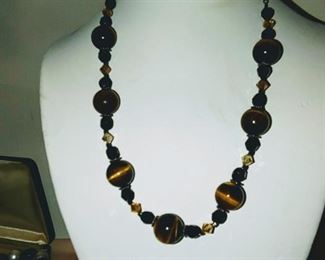 Sterling silver and tiger eye necklace