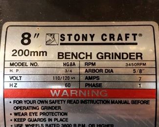 Stony Craft Bench Grinder