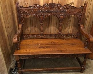 Beautiful carved bench 1897