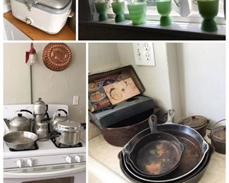 Jadeite, Griswold, Wagner, assorted vintage kitchenware