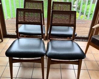 Set of four mid century modern chairs 
