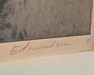 Signed and numbered etching by Leonard Edmondson 