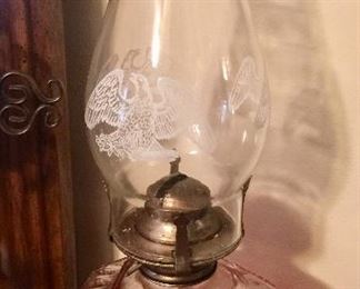Oil lamp with eagle