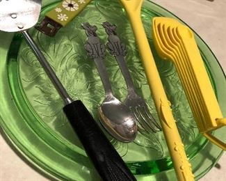 Vintage Koolaid spoon and Disney spoons 